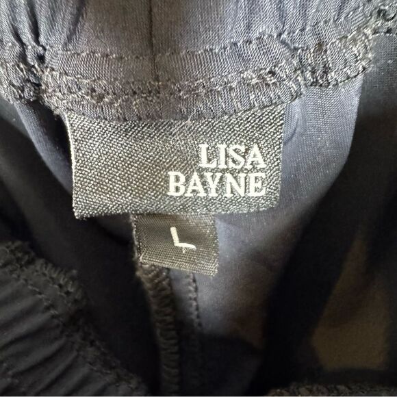 Lisa Bayne Vida Street Pants Black Lagenlook Minimilist Women’s Size Large - Picture 6 of 8